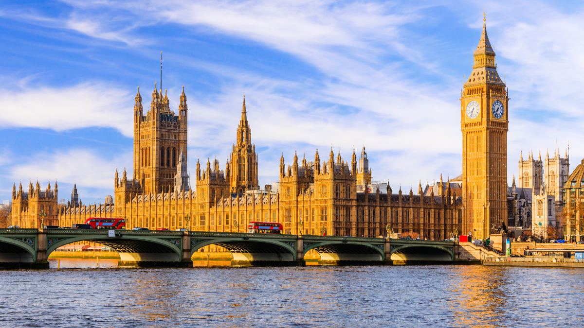 The Palace of Westminster, Big Ben, and Westminster Bridge